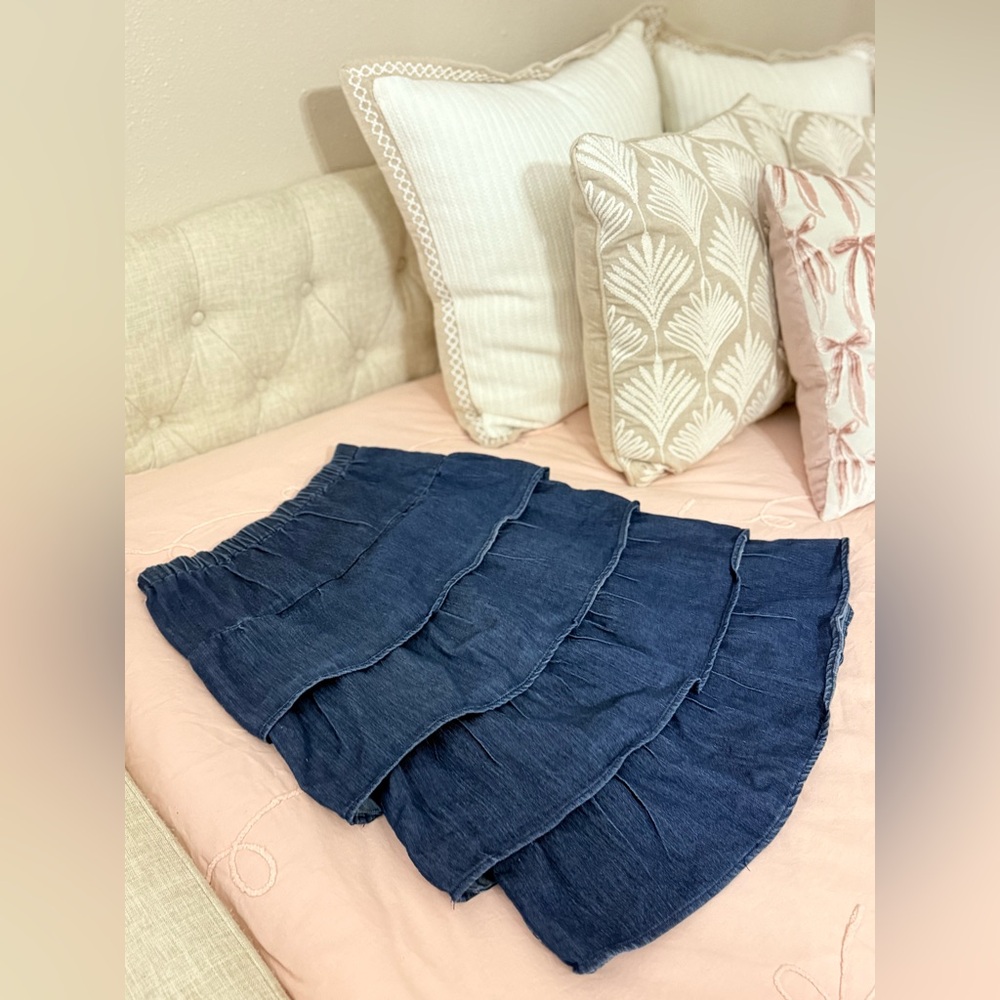 Kids Navy Blue Tiered Skirt